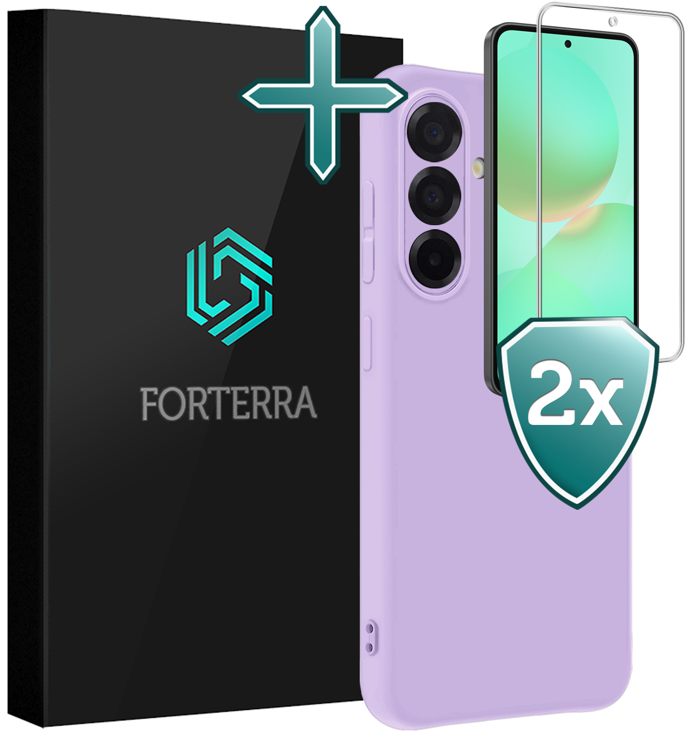 Forterra Forterra Samsung Galaxy A36 Hoesje Siliconen Met 2x Screenprotector - Lila