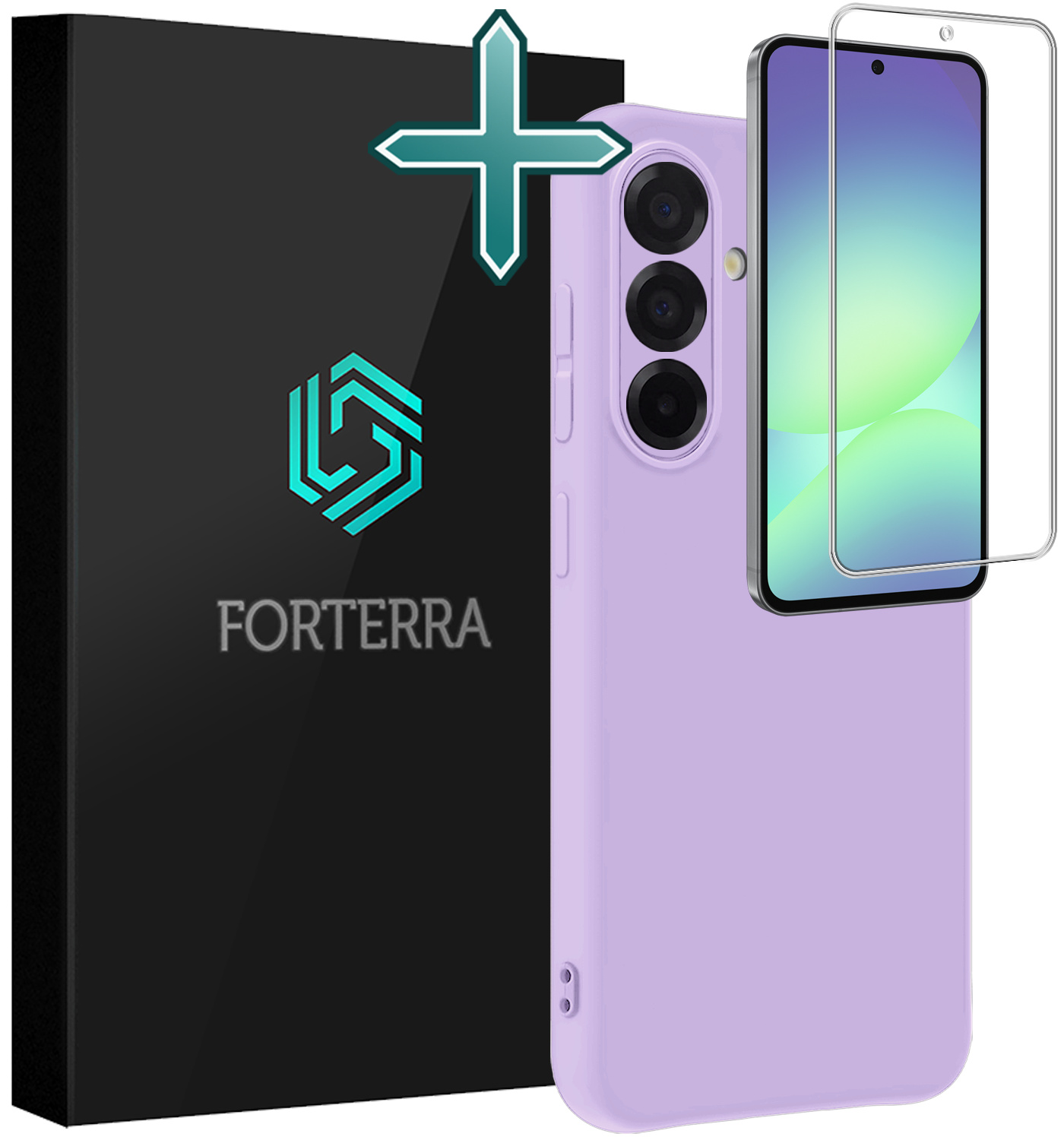 Forterra Forterra Samsung Galaxy A56 Hoesje Siliconen Met Screenprotector - Lila