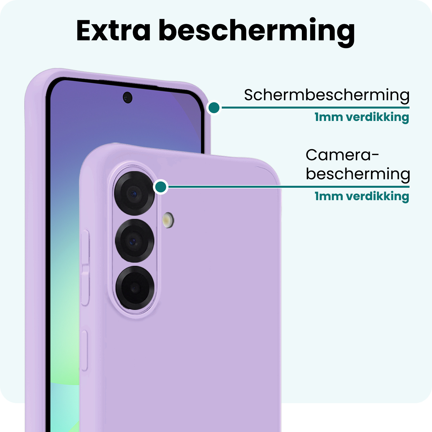 Forterra Forterra Samsung Galaxy A56 Hoesje Siliconen Met Screenprotector - Lila