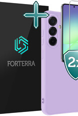 Forterra Forterra Samsung Galaxy A56 Hoesje Siliconen Met 2x Screenprotector - Lila