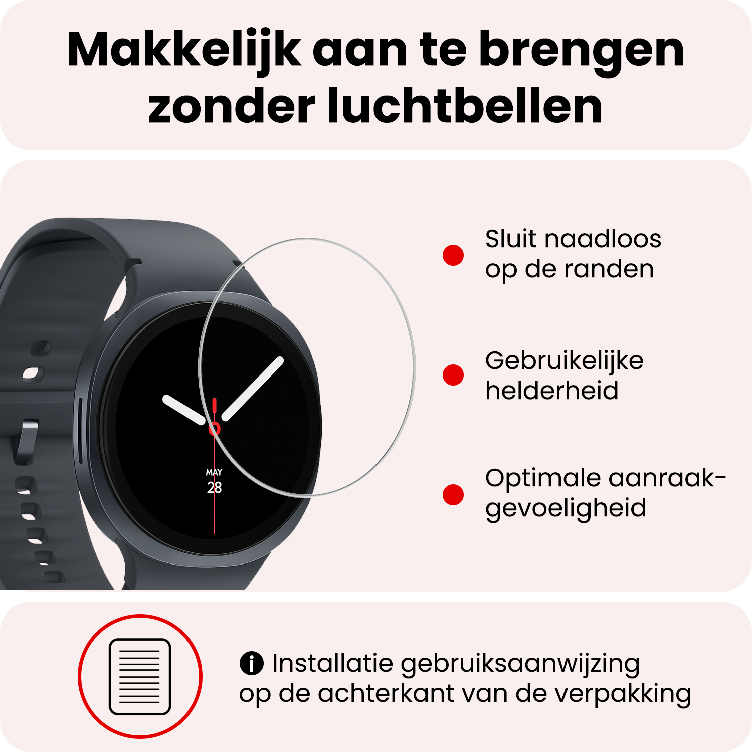 NoXx NoXx Samsung Galaxy Watch 8 (40 mm) Screenprotector - 3 PACK