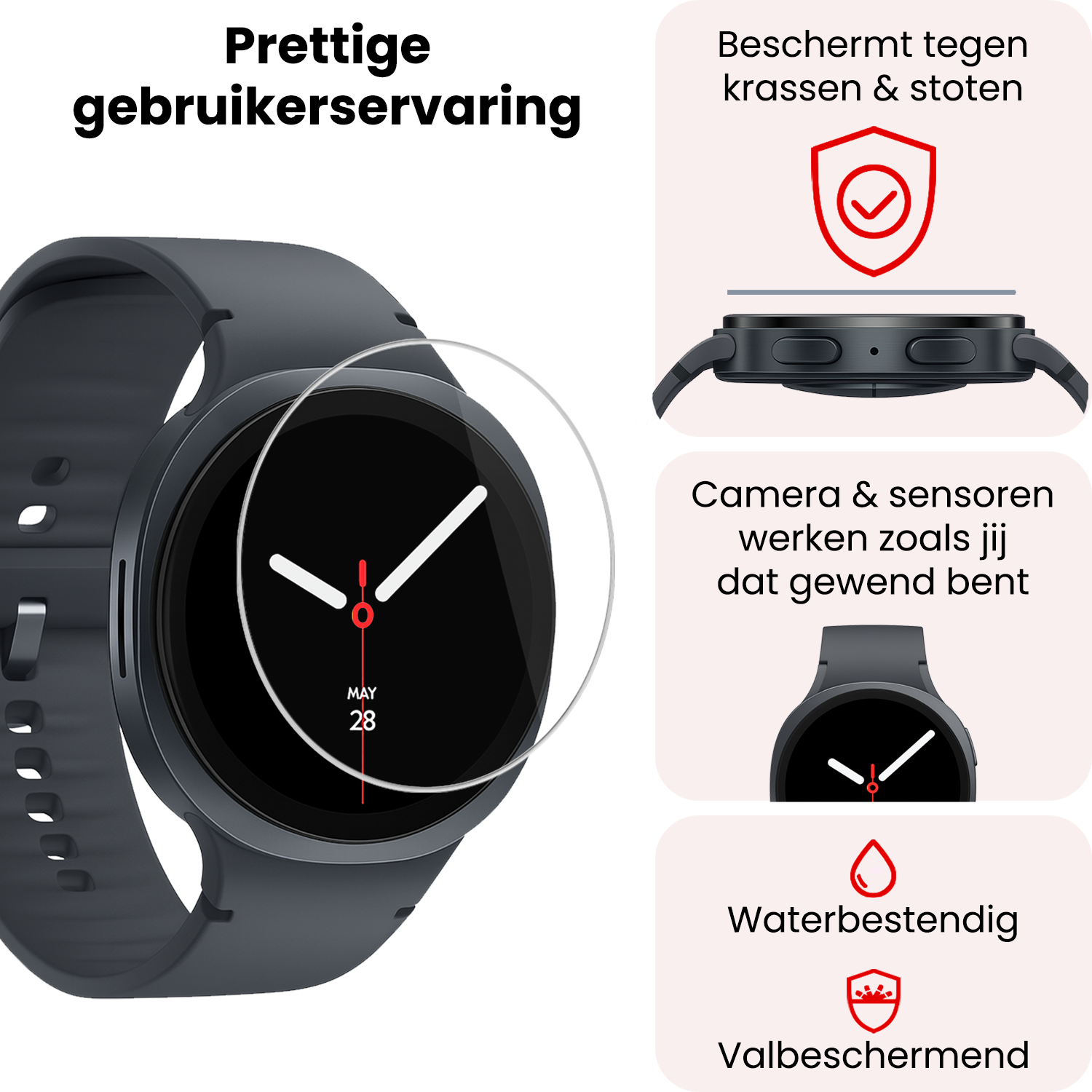 NoXx NoXx Samsung Galaxy Watch 8 (40 mm) Screenprotector - 3 PACK