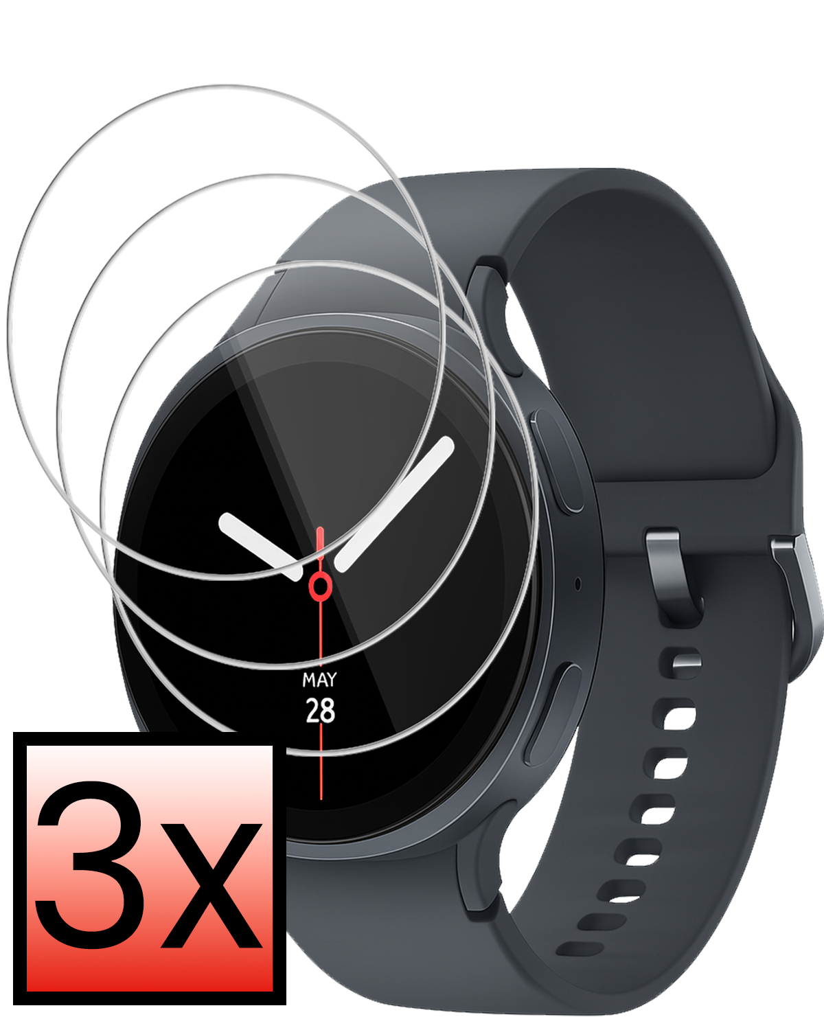 NoXx NoXx Samsung Galaxy Watch 8 (44 mm) Screenprotector - 3 PACK