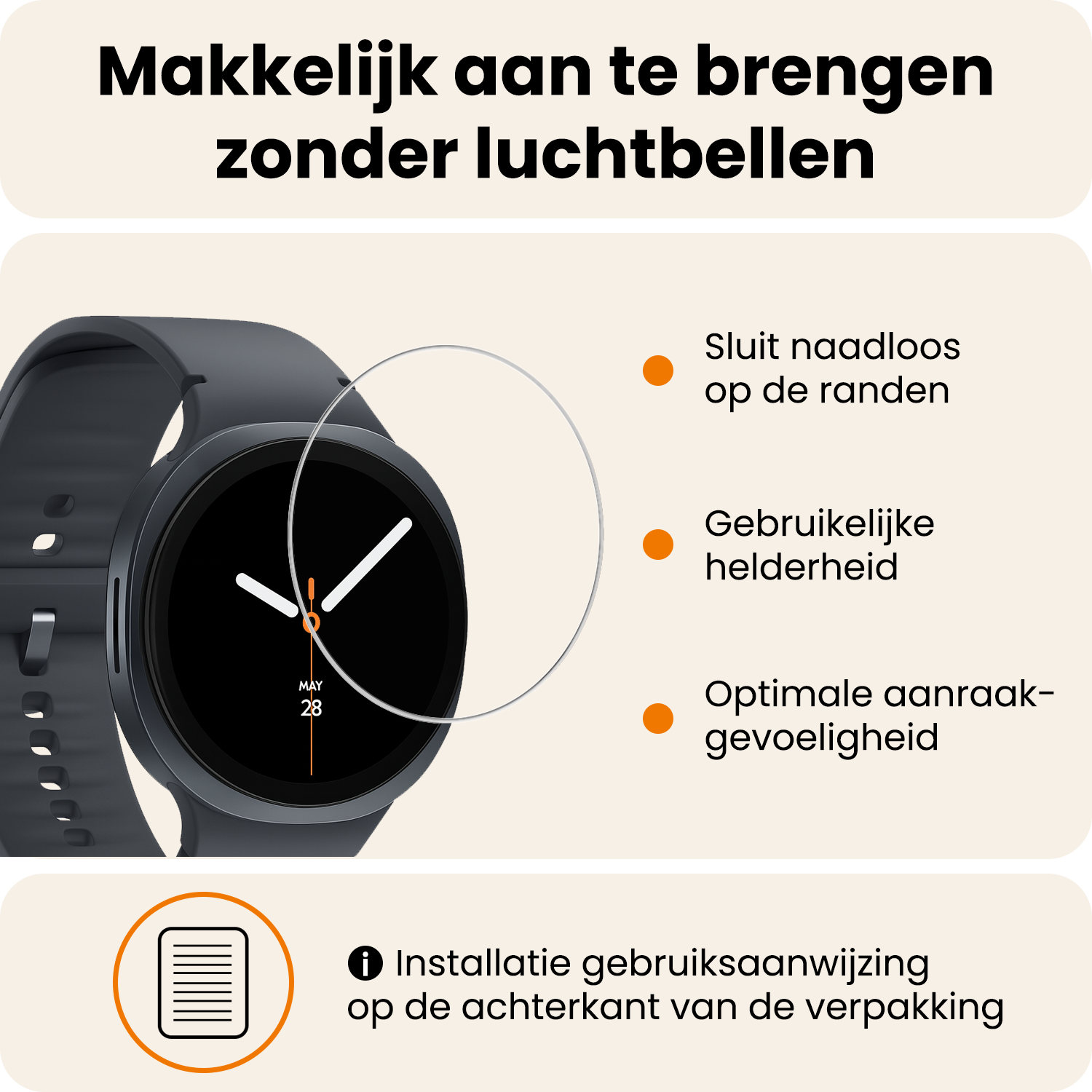 Nomfy Nomfy Samsung Galaxy Watch 8 (40 mm) Screenprotector - 3 PACK