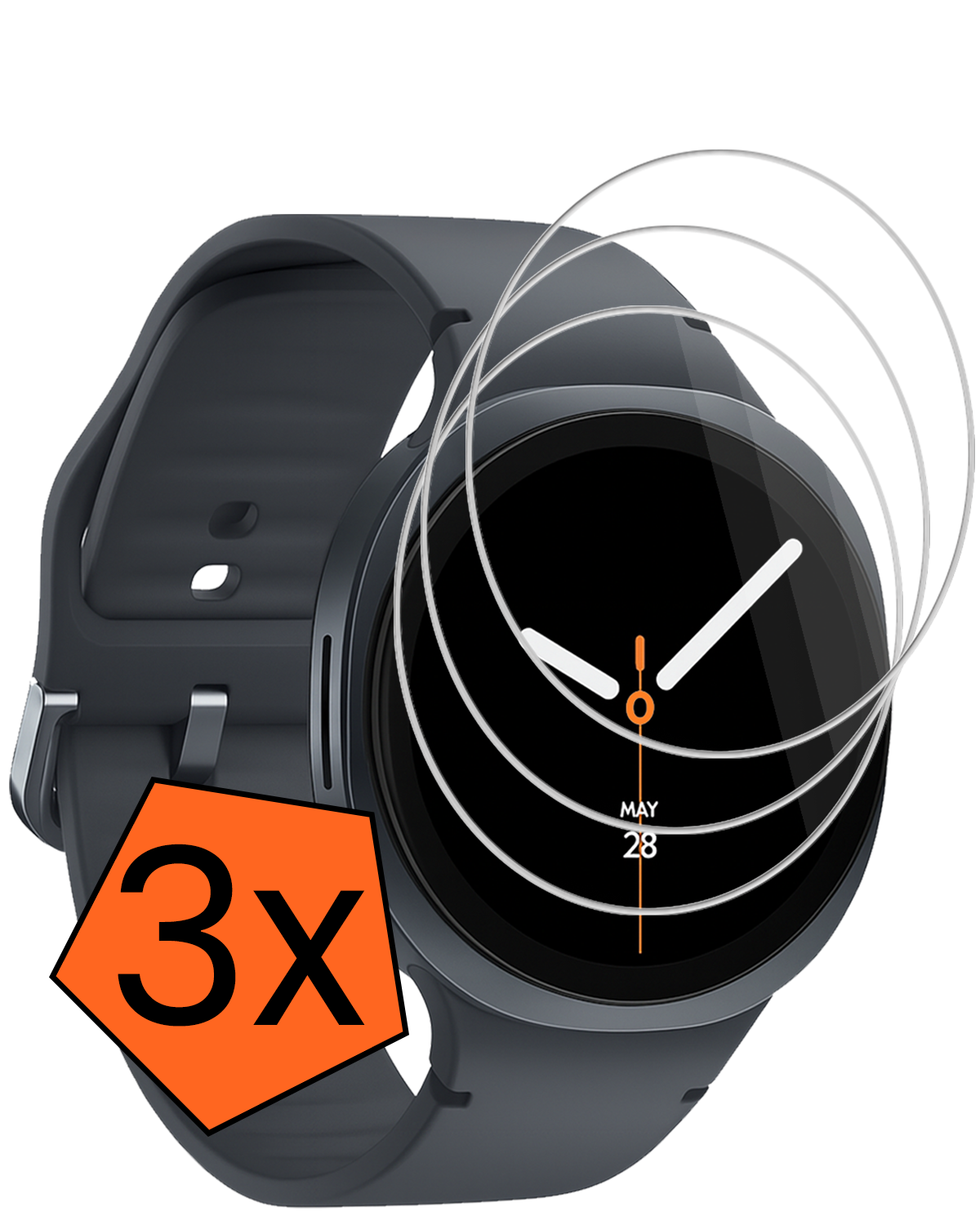 Nomfy Nomfy Samsung Galaxy Watch 8 (44 mm) Screenprotector - 3 PACK