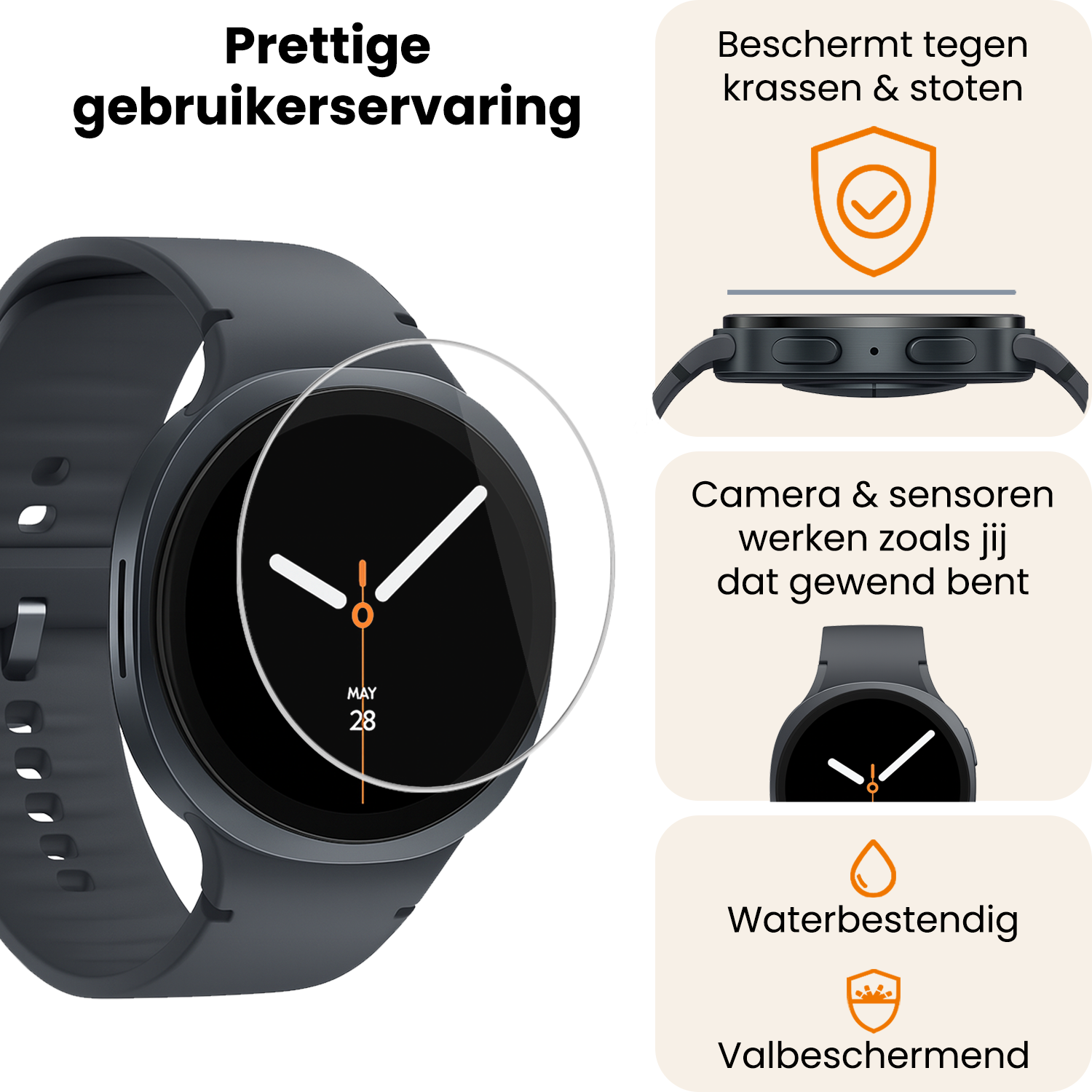 Nomfy Nomfy Samsung Galaxy Watch 8 (44 mm) Screenprotector - 3 PACK