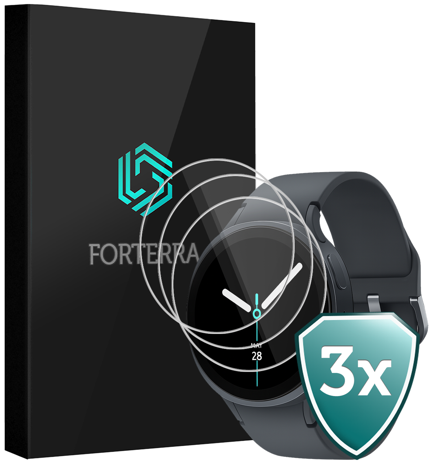 Forterra Forterra Samsung Galaxy Watch 8 (40 mm) Screenprotector - 3 PACK