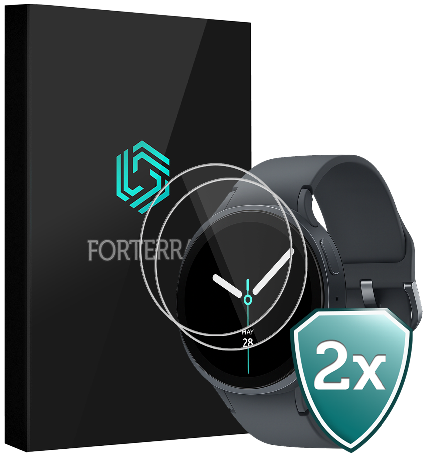 Forterra Forterra Samsung Galaxy Watch 8 (44 mm) Screenprotector - 2 PACK