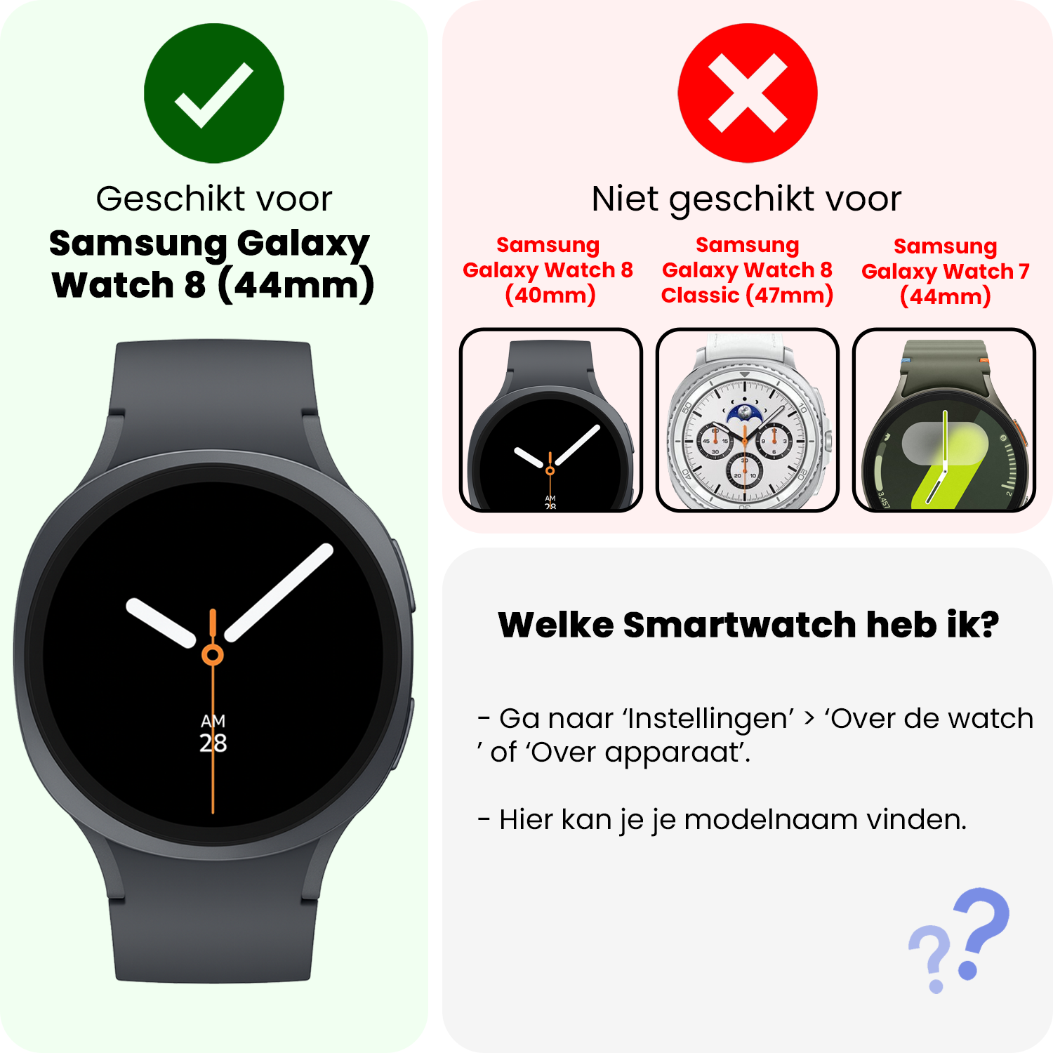 Forterra Forterra Samsung Galaxy Watch 8 (44 mm) Screenprotector - 2 PACK