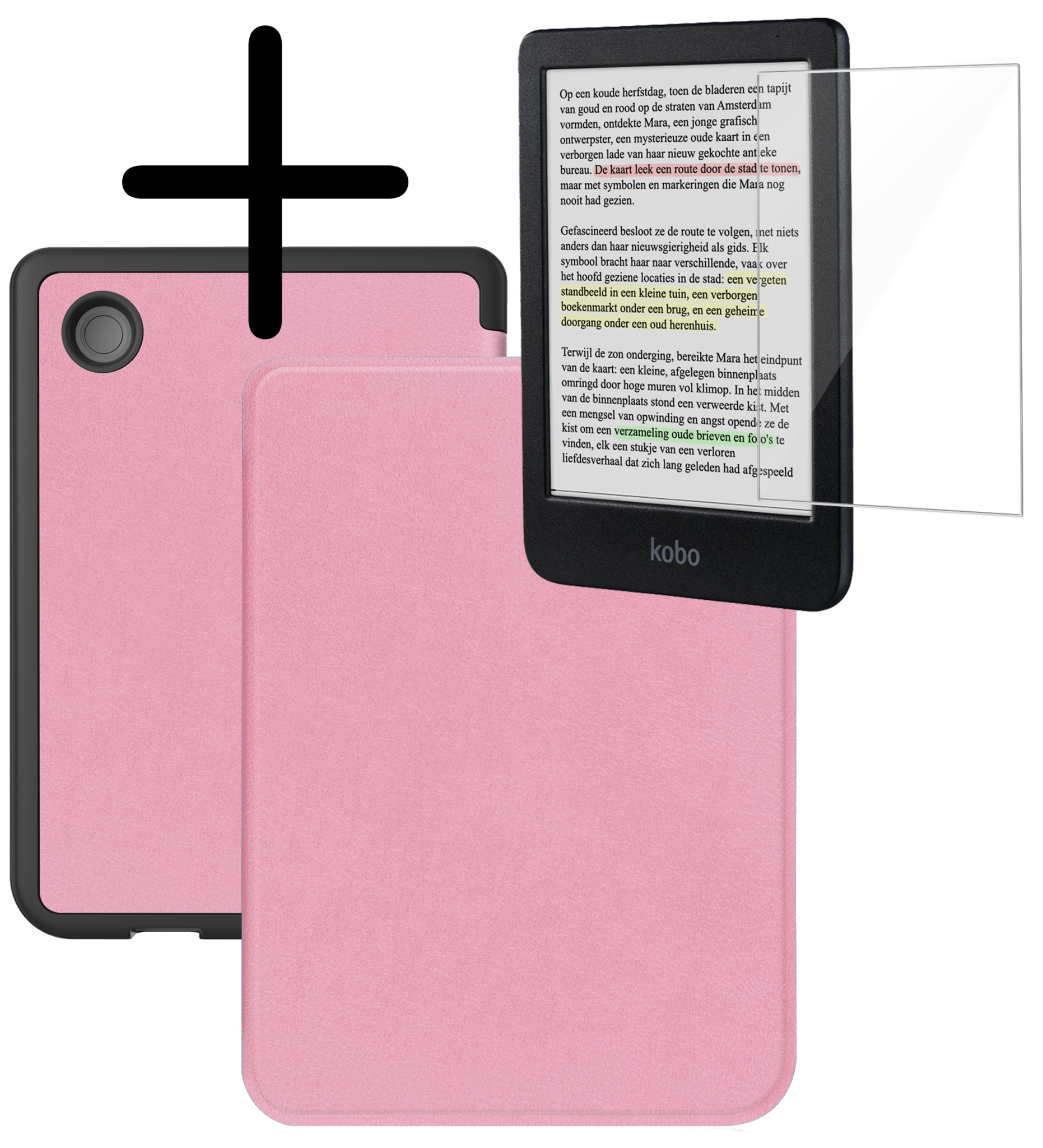 BASEY. BASEY. Kobo Clara Colour Hoesje Met Screenprotector - Roze