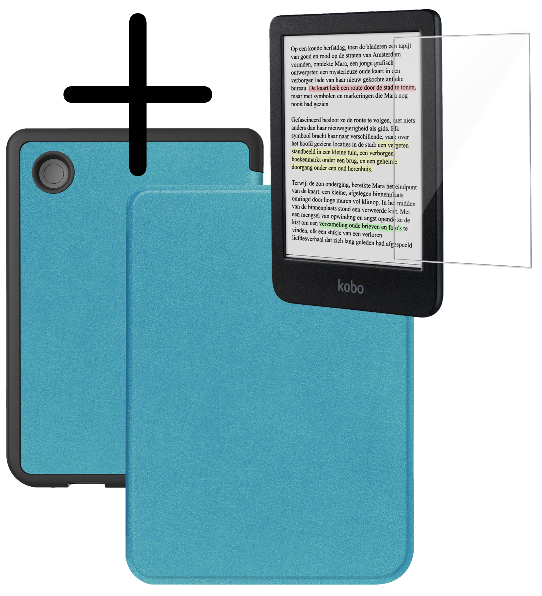 BASEY. BASEY. Kobo Clara Colour Hoesje Met Screenprotector - Turquoise