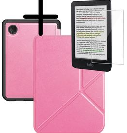 BASEY. BASEY. Kobo Clara Colour Hoesje Trifold Met Screenprotector - Roze