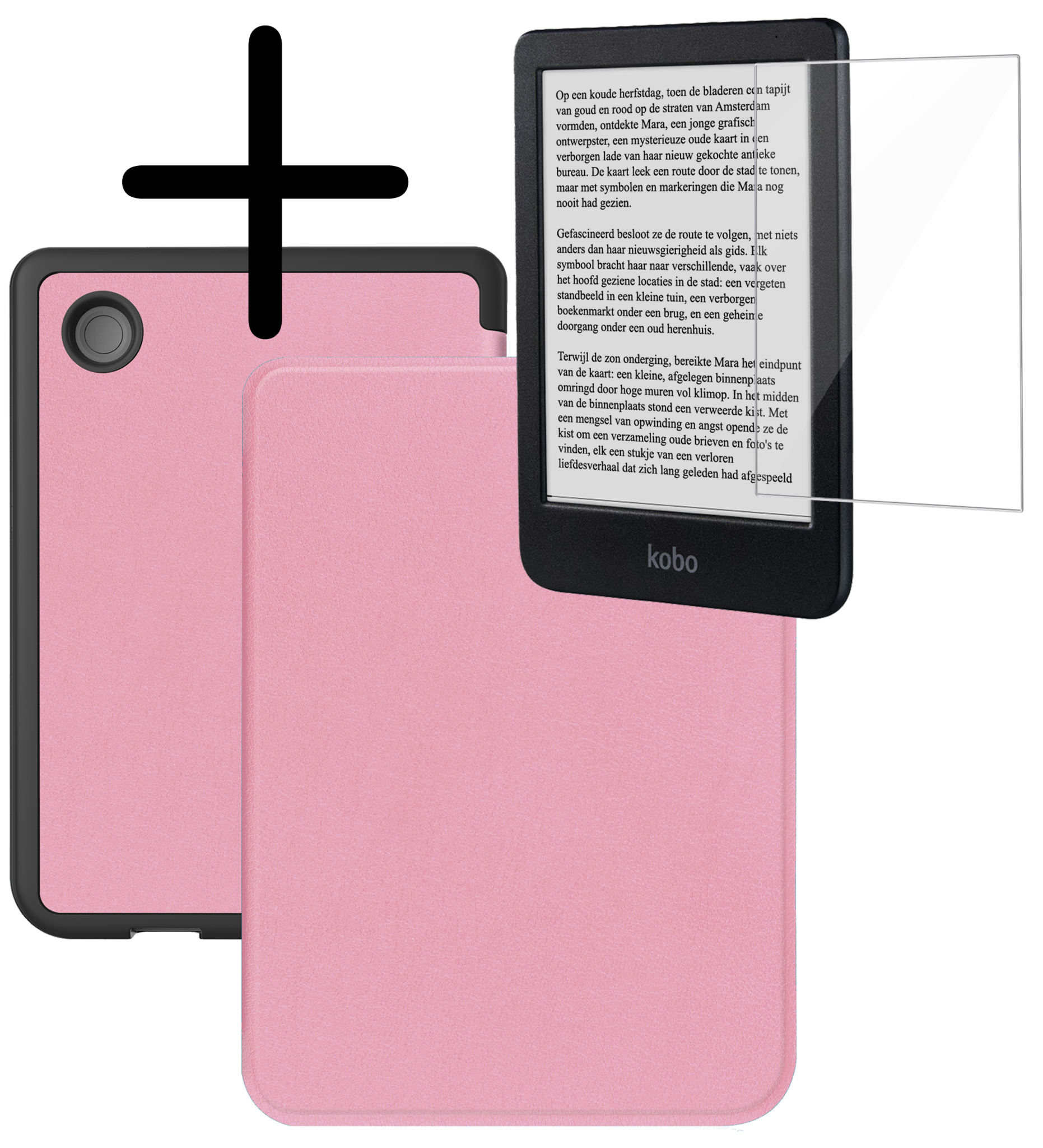 BASEY. BASEY. Kobo Clara BW Hoesje Met Screenprotector - Roze