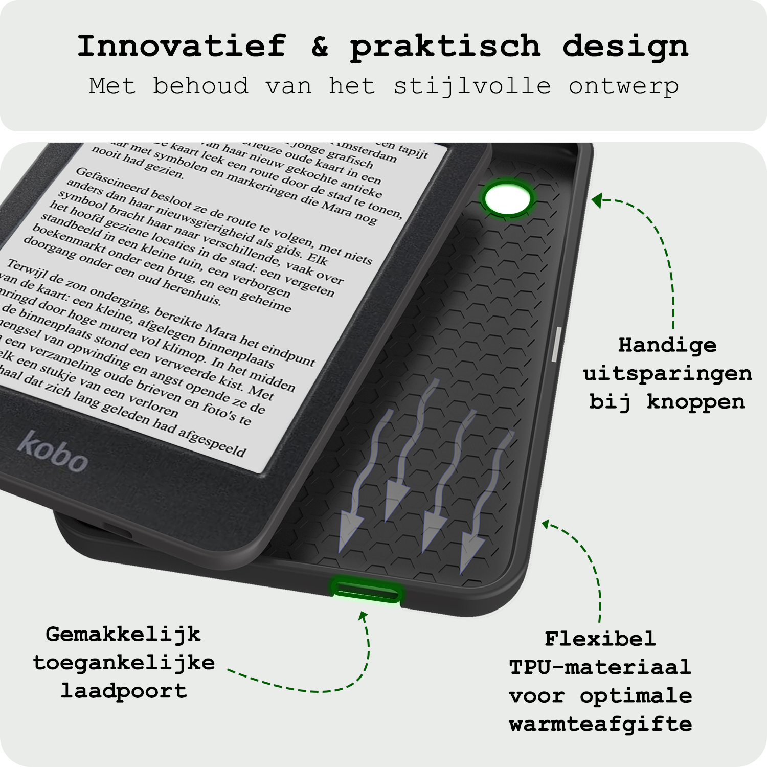 BASEY. BASEY. Kobo Clara BW Hoesje Met Screenprotector - Turquoise