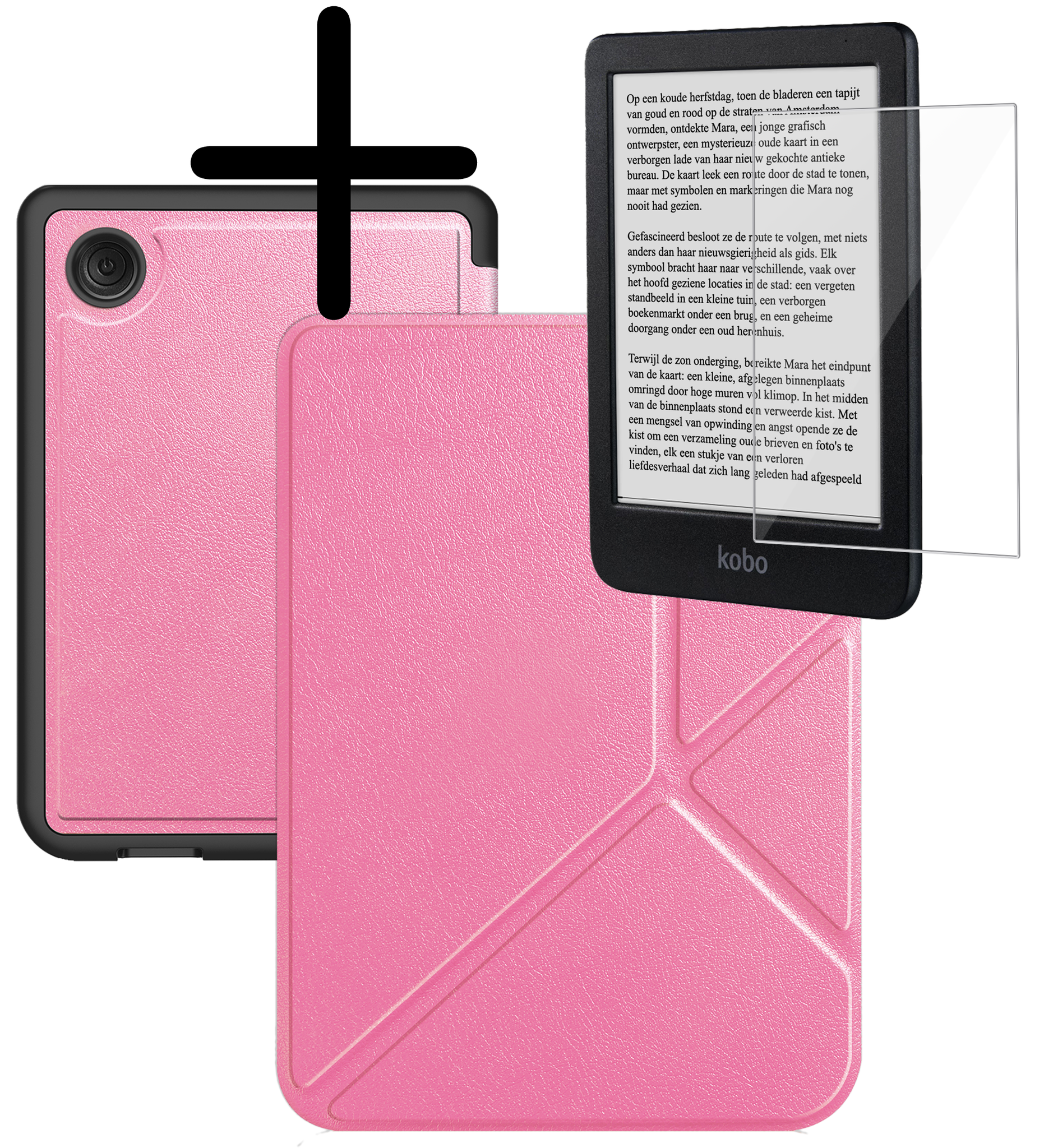 BASEY. BASEY. Kobo Clara BW Hoesje Trifold Met Screenprotector - Roze