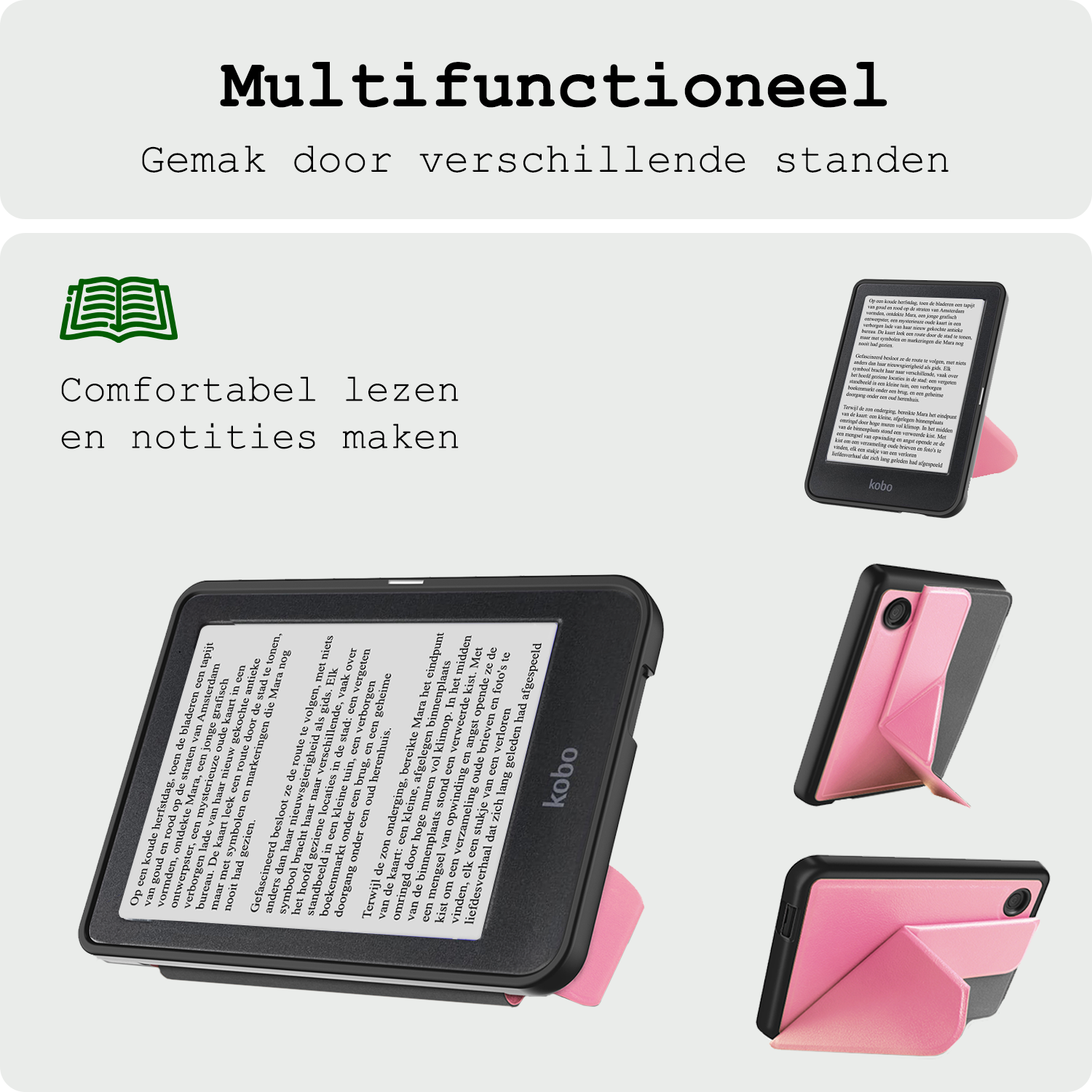 BASEY. BASEY. Kobo Clara BW Hoesje Trifold Met Screenprotector - Roze