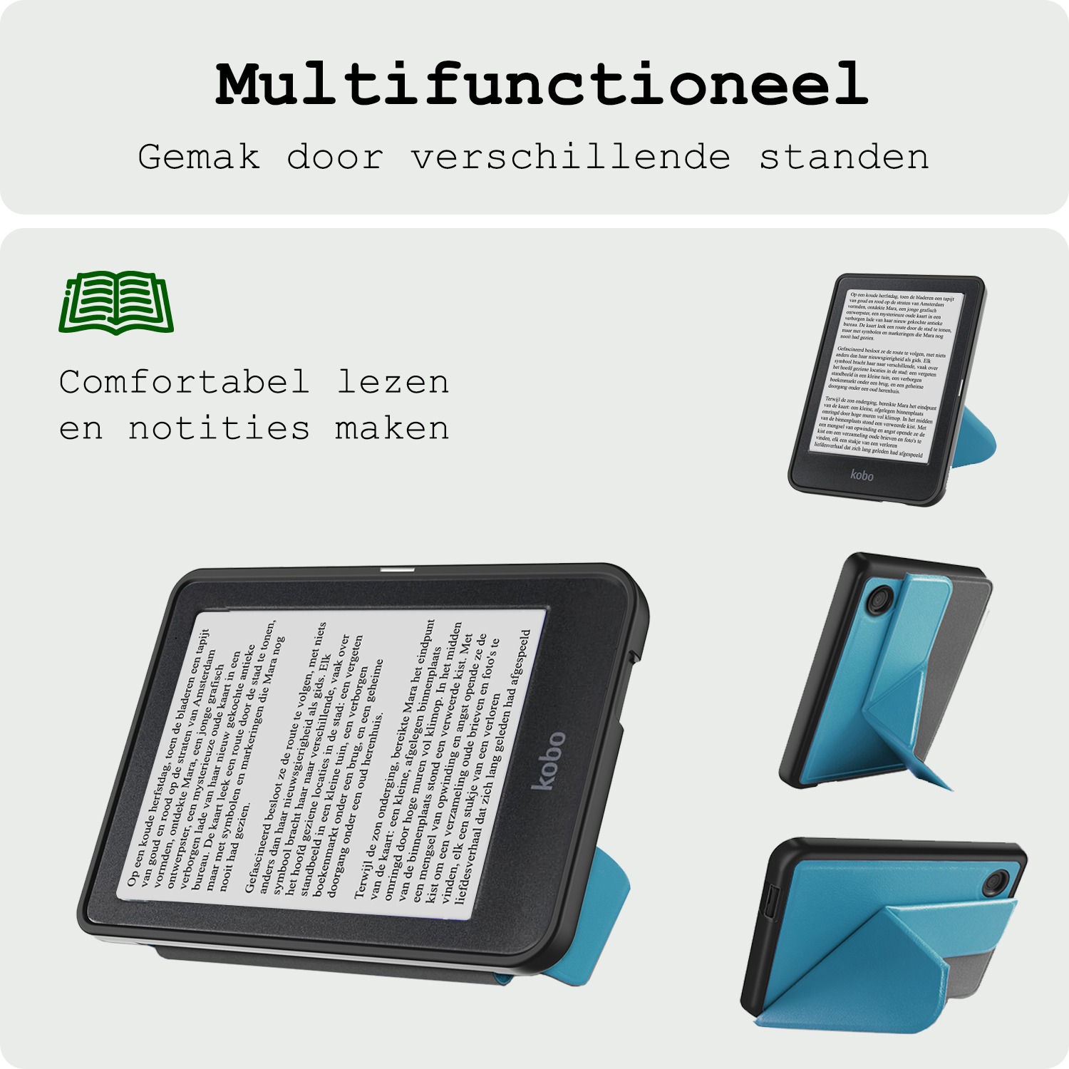 BASEY. BASEY. Kobo Clara BW Hoesje Trifold Met Screenprotector - Turquoise