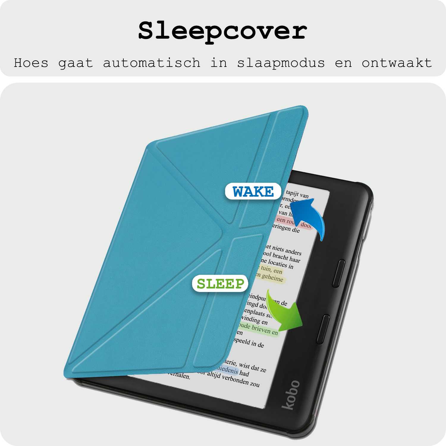 BASEY. BASEY. Kobo Libra Colour Hoesje Met Screenprotector - Turquoise