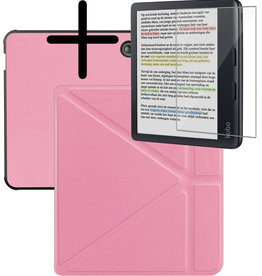 BASEY. BASEY. Kobo Libra Colour Hoesje Met Screenprotector - Roze
