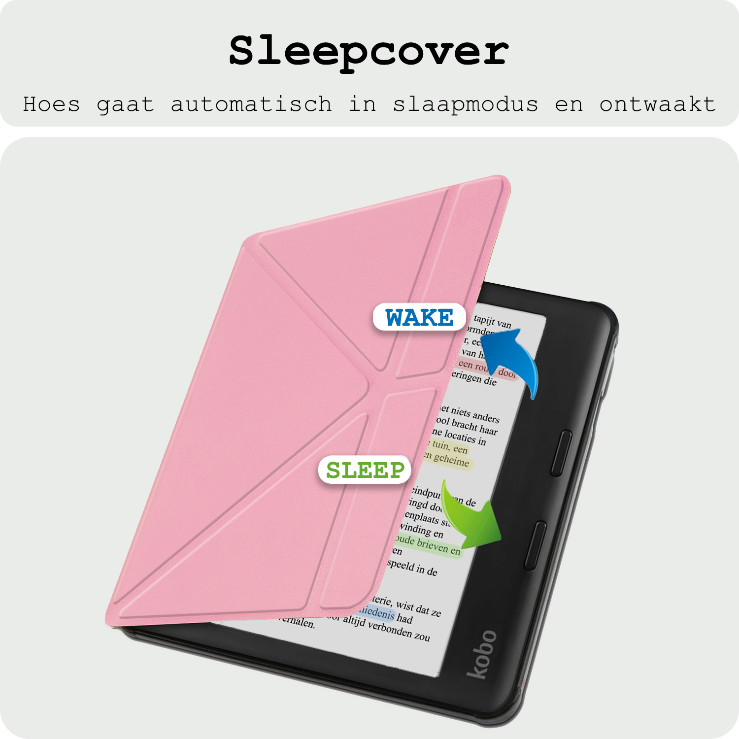 BASEY. BASEY. Kobo Libra Colour Hoesje Met Screenprotector - Roze