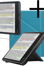 NoXx NoXx Kobo Libra Colour Hoesje Met Screenprotector - Turquoise