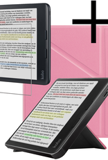 NoXx NoXx Kobo Libra Colour Hoesje Met Screenprotector - Roze