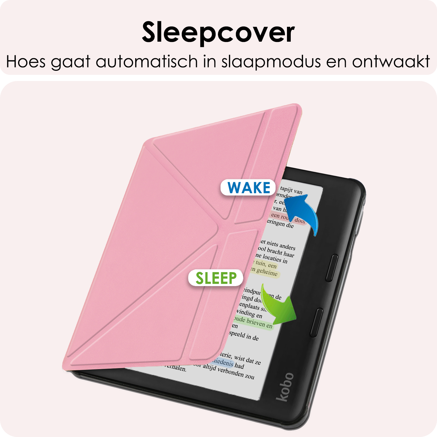 NoXx NoXx Kobo Libra Colour Hoesje Met Screenprotector - Roze