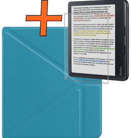Nomfy Nomfy Kobo Libra Colour Hoesje Met Screenprotector - Turquoise