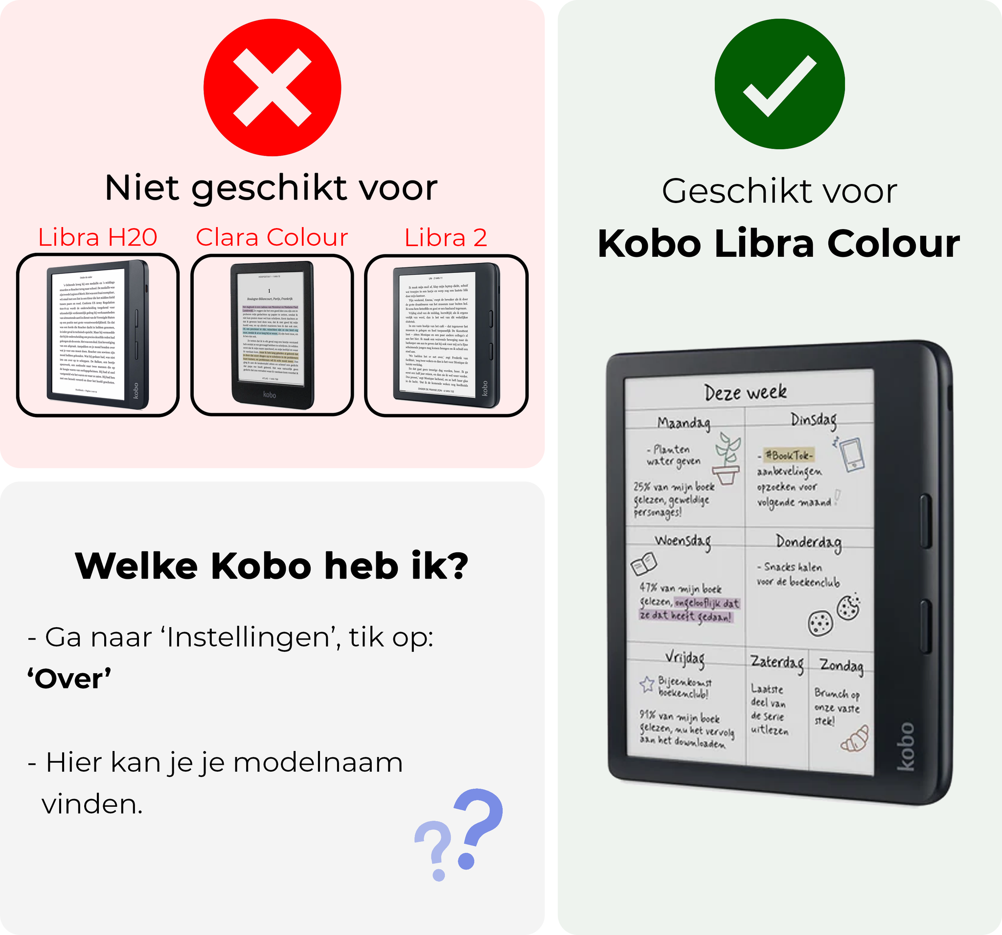 Nomfy Nomfy Kobo Libra Colour Hoesje Met Screenprotector - Roze