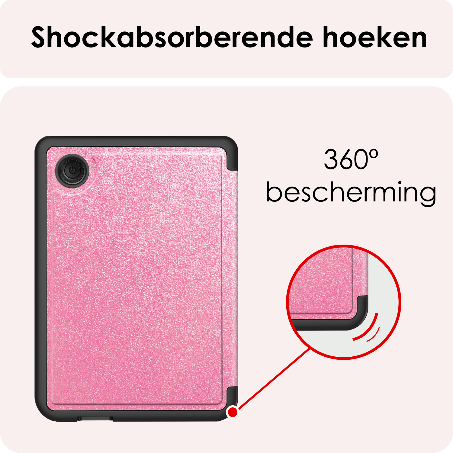 NoXx NoXx Kobo Clara Colour Hoesje Trifold Met Screenprotector - Roze