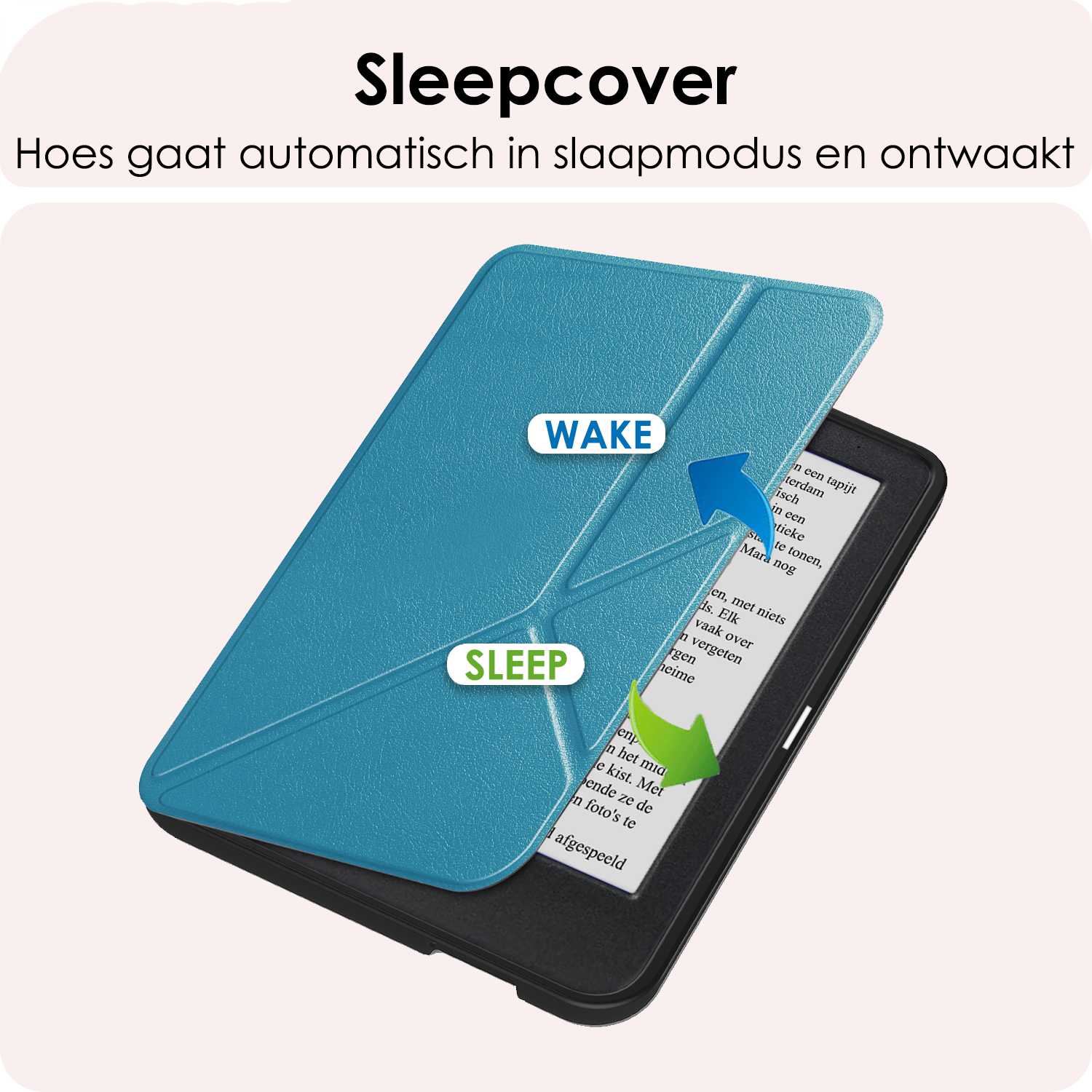 NoXx NoXx Kobo Clara Colour Hoesje Trifold Met Screenprotector - Turquoise