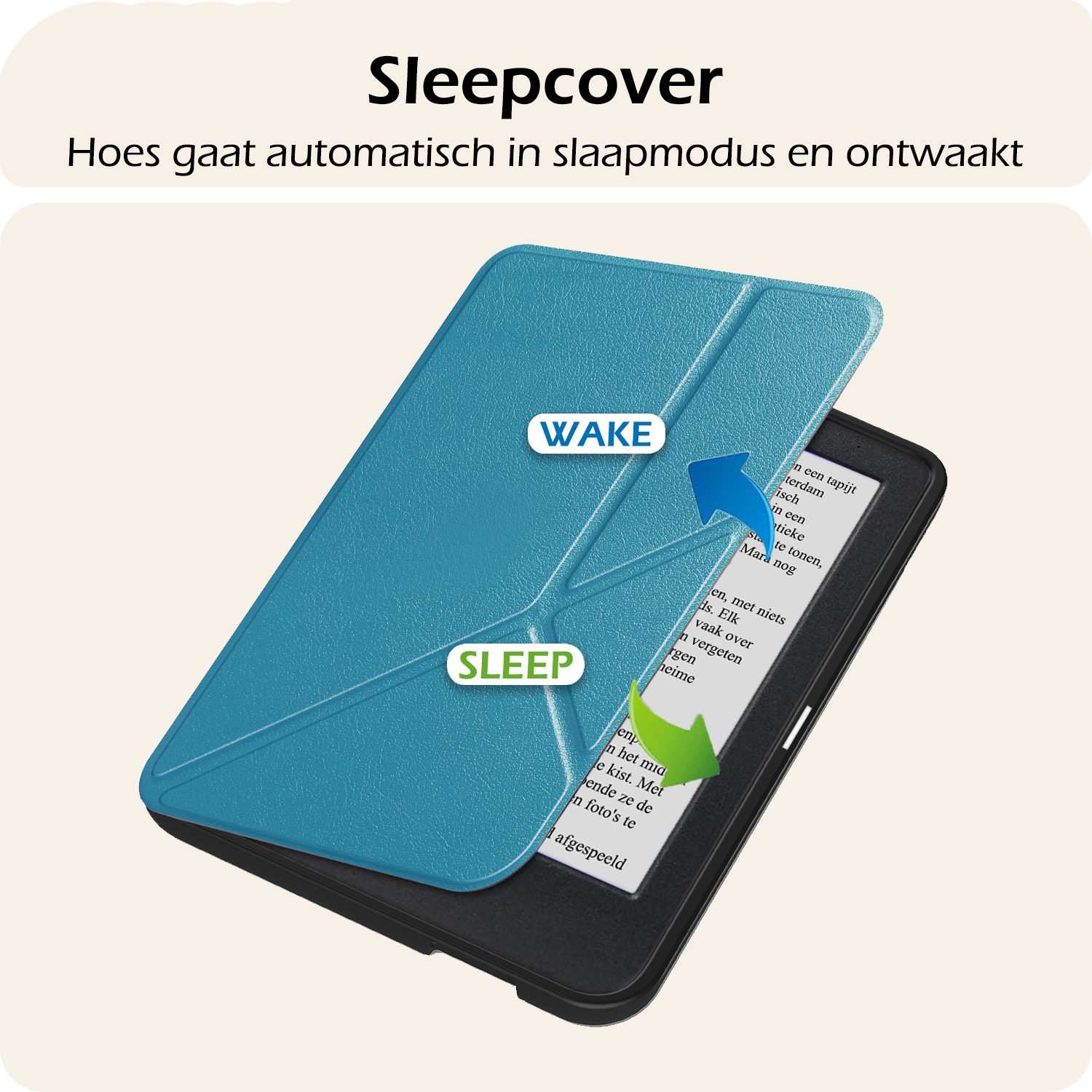 Nomfy Nomfy Kobo Clara BW Hoesje Trifold Met Screenprotector - Turquoise