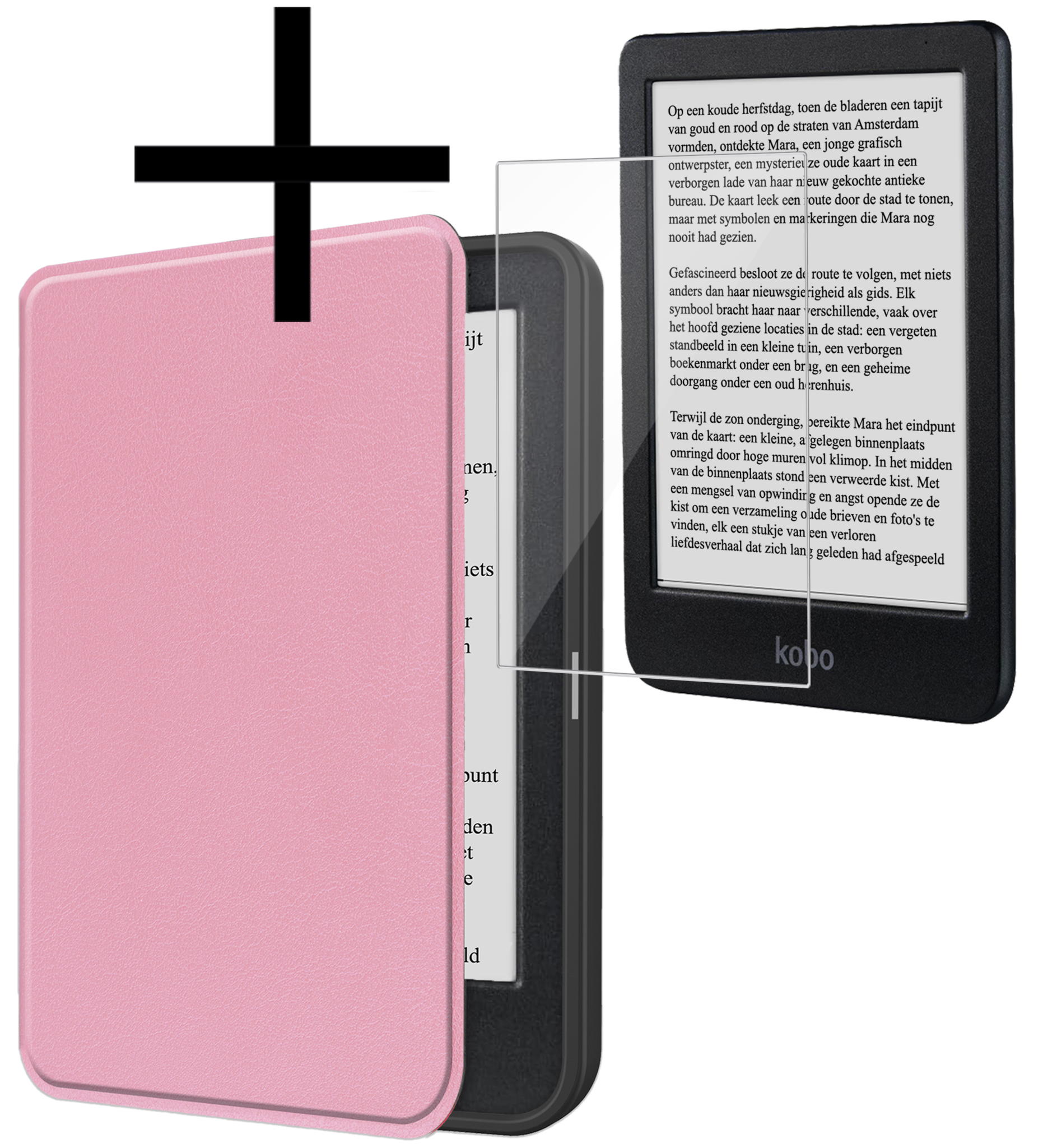 NoXx NoXx Kobo Clara BW Hoesje Met Screenprotector - Roze