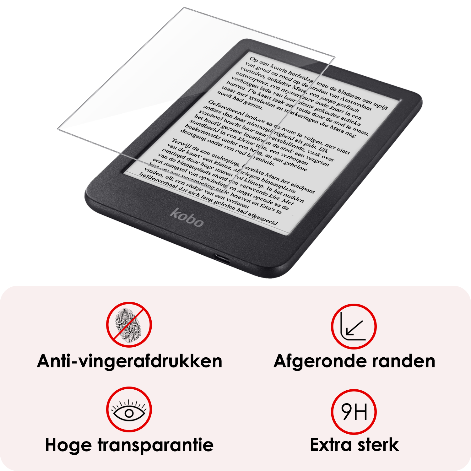 NoXx NoXx Kobo Clara BW Hoesje Met Screenprotector - Roze