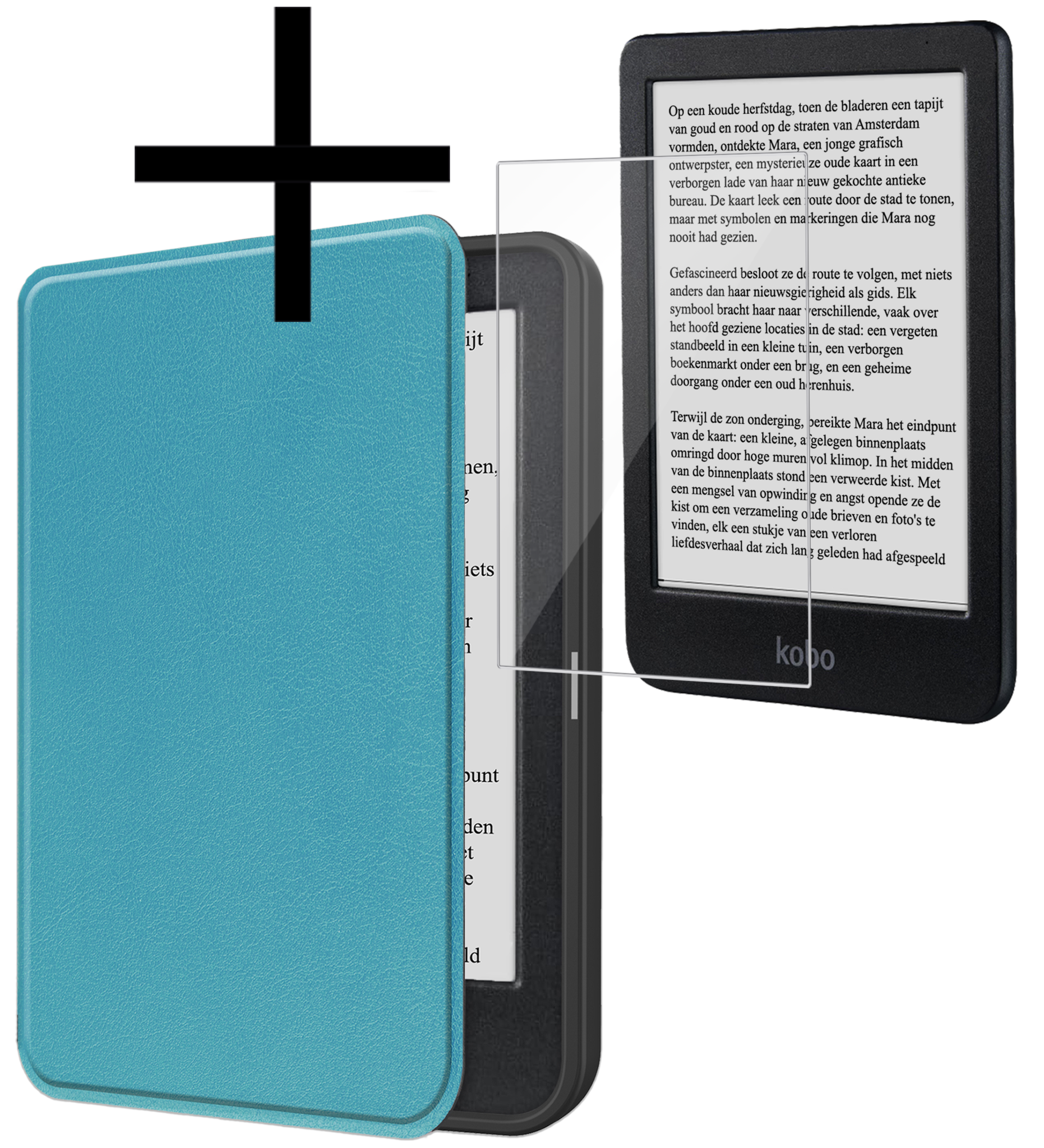 NoXx NoXx Kobo Clara BW Hoesje Met Screenprotector - Turquoise
