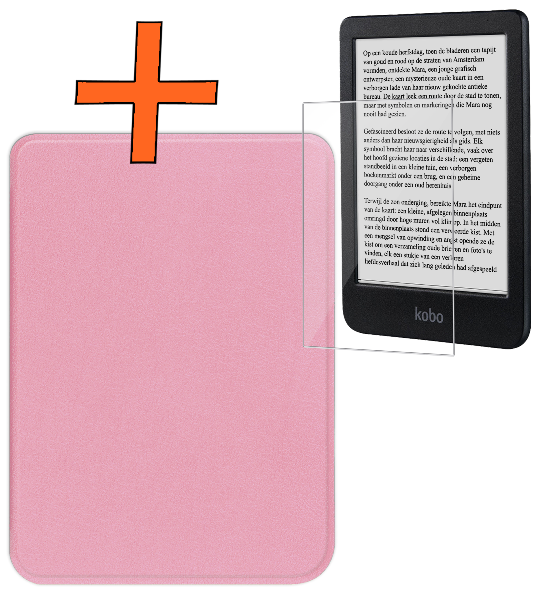 Nomfy Nomfy Kobo Clara BW Hoesje Met Screenprotector - Roze