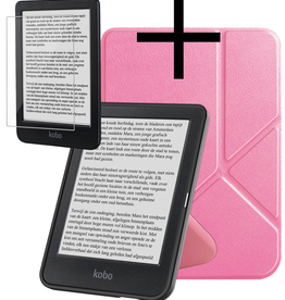 NoXx NoXx Kobo Clara BW Hoesje Trifold Met Screenprotector - Roze
