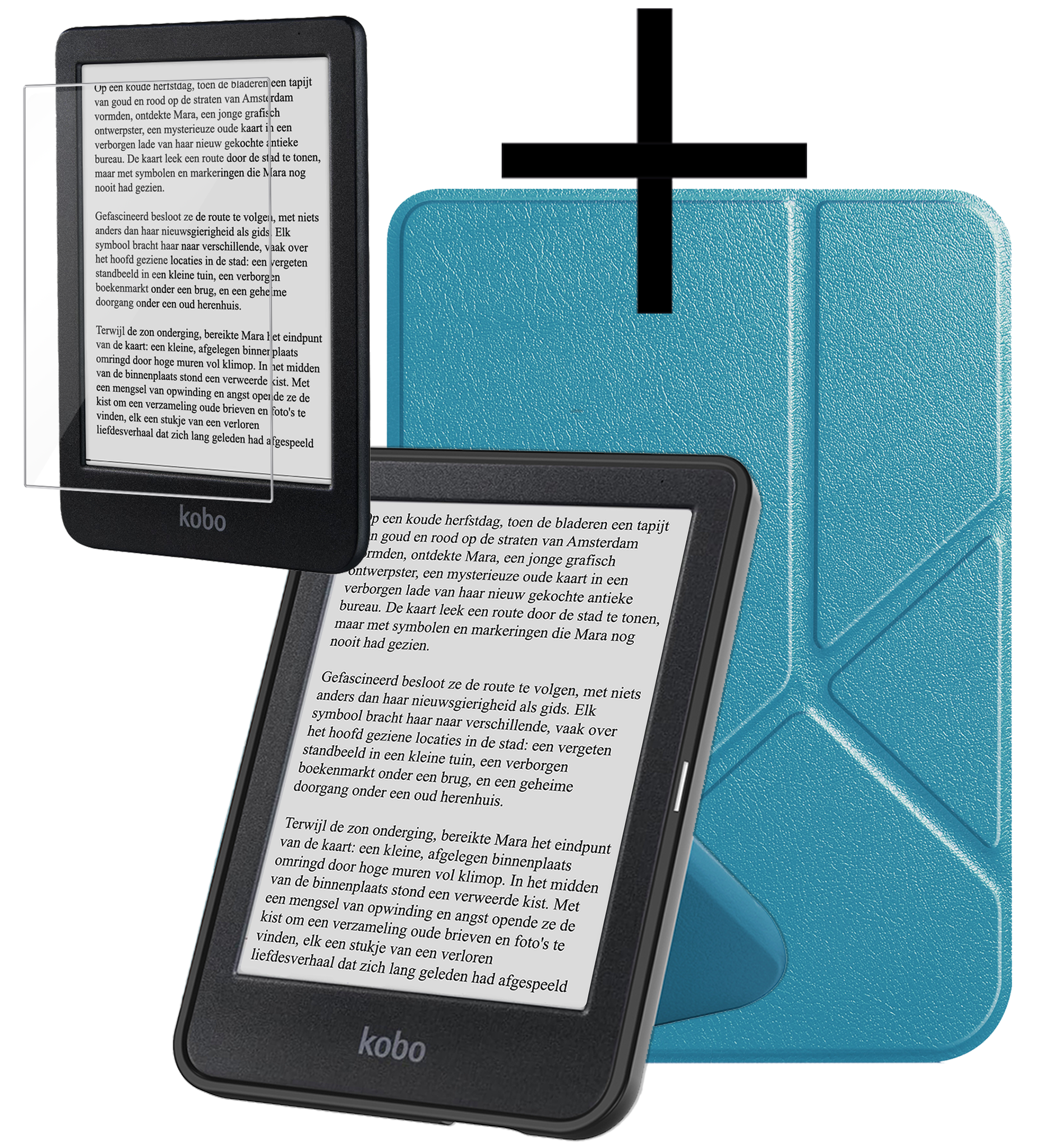 NoXx NoXx Kobo Clara BW Hoesje Trifold Met Screenprotector - Turquoise