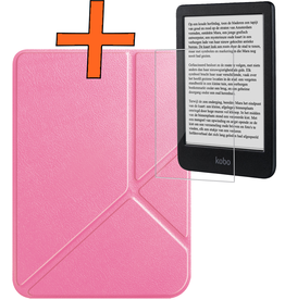 Nomfy Nomfy Kobo Clara BW Hoesje Trifold Met Screenprotector - Roze