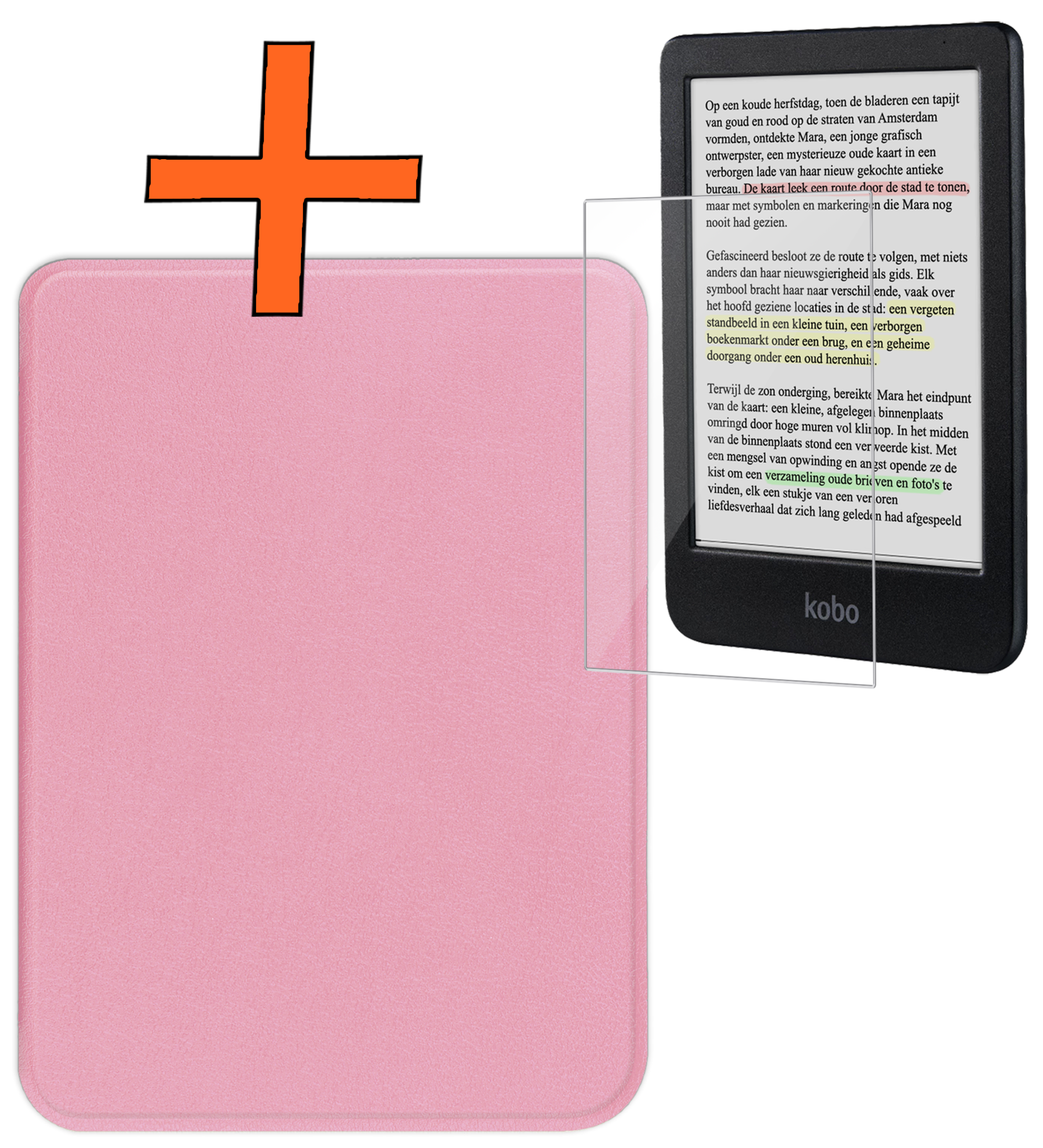 Nomfy Nomfy Kobo Clara Colour Hoesje Met Screenprotector - Roze