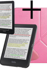 NoXx NoXx Kobo Clara Colour Hoesje Trifold Met Screenprotector - Roze