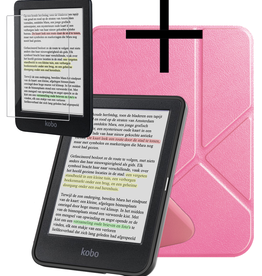 NoXx NoXx Kobo Clara Colour Hoesje Trifold Met Screenprotector - Roze