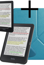 NoXx NoXx Kobo Clara Colour Hoesje Trifold Met Screenprotector - Turquoise