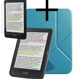 NoXx NoXx Kobo Clara Colour Hoesje Trifold Met Screenprotector - Turquoise