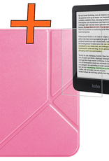 Nomfy Nomfy Kobo Clara Colour Hoesje Trifold Met Screenprotector - Roze