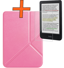 Nomfy Nomfy Kobo Clara Colour Hoesje Trifold Met Screenprotector - Roze