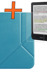 Nomfy Nomfy Kobo Clara Colour Hoesje Trifold Met Screenprotector - Turquoise