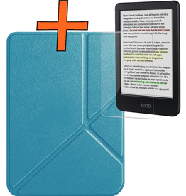 Nomfy Nomfy Kobo Clara Colour Hoesje Trifold Met Screenprotector - Turquoise