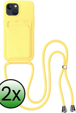 BASEY. BASEY. iPhone 13 Hoesje Pashouder met Koord - Geel - 2 PACK