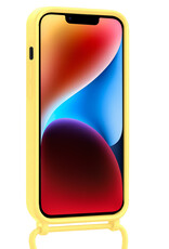 BASEY. BASEY. iPhone 13 Hoesje Pashouder met Koord Met Screenprotector - Geel
